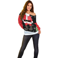 Polynesian Santa Claus Costume Funny Off Shoulder Sweater LT03 - Polynesian Pride