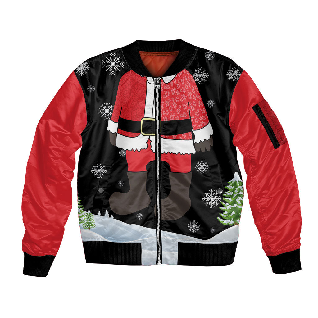 Polynesian Santa Claus Costume Funny Sleeve Zip Bomber Jacket LT03 Unisex Multicolor - Polynesian Pride