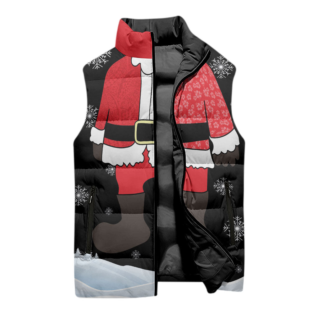 Polynesian Santa Claus Costume Funny Sleeveless Puffer Jacket LT03 - Polynesian Pride