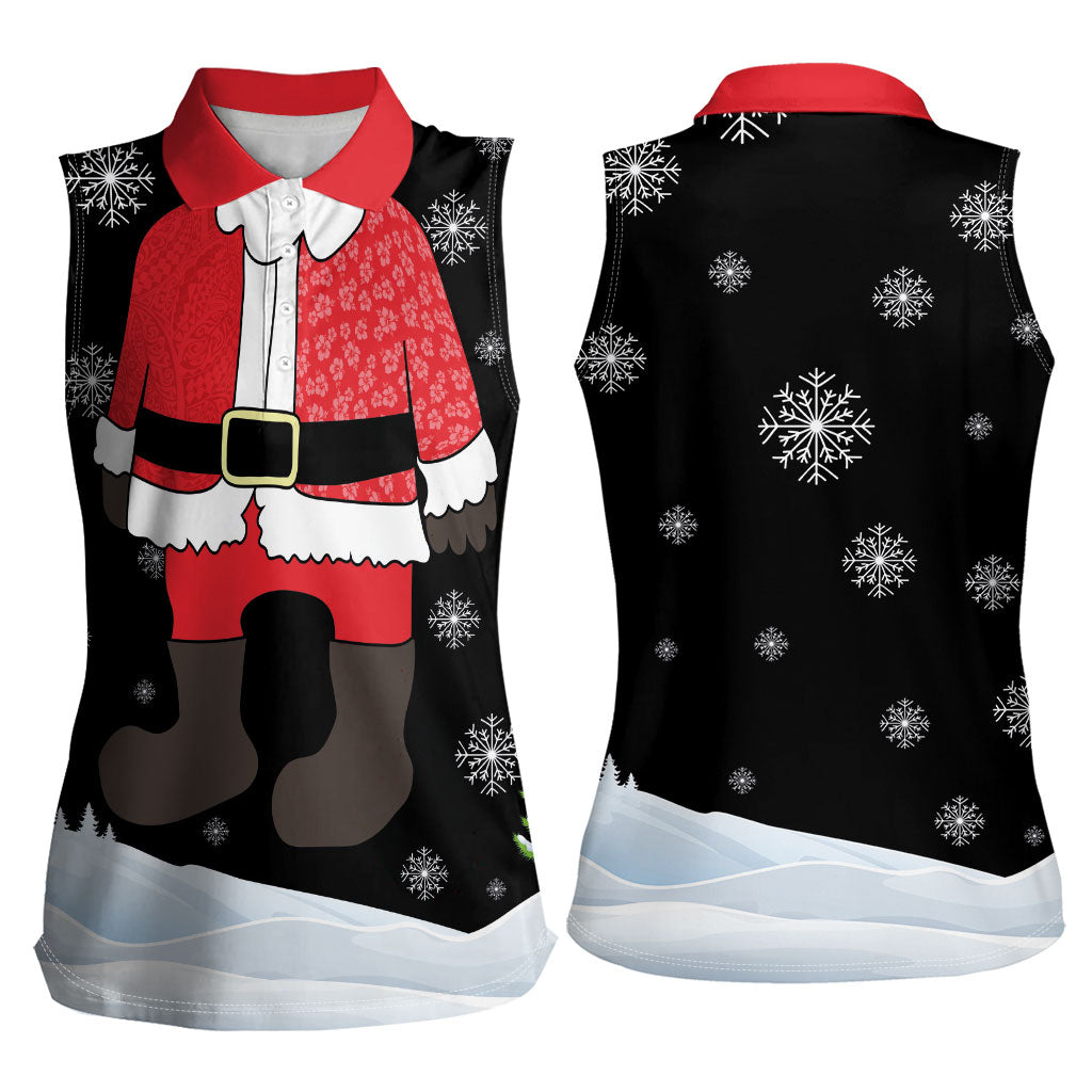 Polynesian Santa Claus Costume Funny Women Sleeveless Polo Shirt LT03 - Polynesian Pride