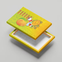 Hawaiian Mango Mele Kalikimaka Canvas Wall Art Santa Claus Surfing with Turtle Mango Christmas LT03 - Polynesian Pride