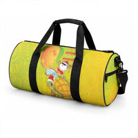 Hawaiian Mango Mele Kalikimaka Duffle Bag Santa Claus Surfing with Turtle Mango Christmas