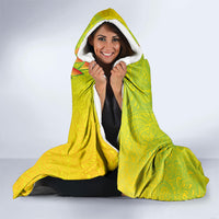 Hawaiian Mango Mele Kalikimaka Hooded Blanket Santa Claus Surfing with Turtle Mango Christmas LT03 - Polynesian Pride