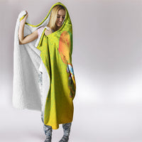 Hawaiian Mango Mele Kalikimaka Hooded Blanket Santa Claus Surfing with Turtle Mango Christmas LT03 - Polynesian Pride