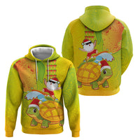 Hawaiian Mango Mele Kalikimaka Hoodie Santa Claus Surfing with Turtle Mango Christmas LT03 - Polynesian Pride