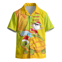 Hawaiian Mango Mele Kalikimaka Kid Hawaiian Shirt Santa Claus Surfing with Turtle Mango Christmas LT03 - Polynesian Pride