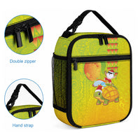 Hawaiian Mango Mele Kalikimaka Lunch Bag Santa Claus Surfing with Turtle Mango Christmas