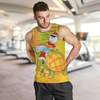Hawaiian Mango Mele Kalikimaka Men Tank Top Santa Claus Surfing with Turtle Mango Christmas LT03 Multicolor - Polynesian Pride