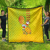 Hawaiian Mango Mele Kalikimaka Quilt Santa Claus Surfing with Turtle Mango Christmas LT03 - Polynesian Pride