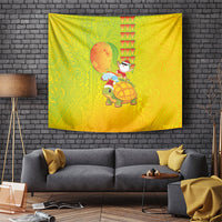 Hawaiian Mango Mele Kalikimaka Tapestry Santa Claus Surfing with Turtle Mango Christmas LT03 Multicolor - Polynesian Pride