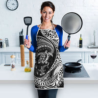 Hawaiian Turtle and Shark Apron Kakau Tribal with Polynesian Pattern Black Color LT03 - Polynesian Pride