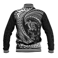 Hawaiian Turtle and Shark Baseball Jacket Kakau Tribal with Polynesian Pattern Black Color LT03 - Polynesian Pride