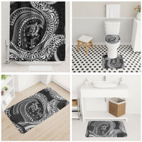 Hawaiian Turtle and Shark Bathroom Set Kakau Tribal with Polynesian Pattern Black Color LT03 - Polynesian Pride