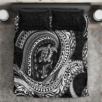 Hawaiian Turtle and Shark Bedding Set Kakau Tribal with Polynesian Pattern Black Color LT03 Black - Polynesian Pride
