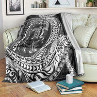 Hawaiian Turtle and Shark Blanket Kakau Tribal with Polynesian Pattern Black Color LT03 Black - Polynesian Pride