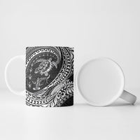 Hawaiian Turtle and Shark Ceramic Mug Kakau Tribal with Polynesian Pattern Black Color LT03 - Polynesian Pride