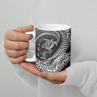 Hawaiian Turtle and Shark Ceramic Mug Kakau Tribal with Polynesian Pattern Black Color LT03 - Polynesian Pride