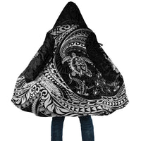 Hawaiian Turtle and Shark Cloak Kakau Tribal with Polynesian Pattern Black Color LT03 Unisex Black - Polynesian Pride