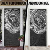 Hawaiian Turtle and Shark Door Cover Kakau Tribal with Polynesian Pattern Black Color LT03 - Polynesian Pride
