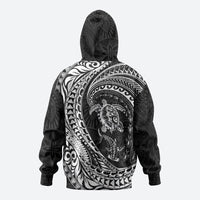 Hawaiian Turtle and Shark Hoodie Kakau Tribal with Polynesian Pattern Black Color LT03 - Polynesian Pride