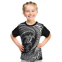 Hawaiian Turtle and Shark Kid T Shirt Kakau Tribal with Polynesian Pattern Black Color LT03 Black - Polynesian Pride
