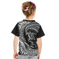 Hawaiian Turtle and Shark Kid T Shirt Kakau Tribal with Polynesian Pattern Black Color LT03 - Polynesian Pride