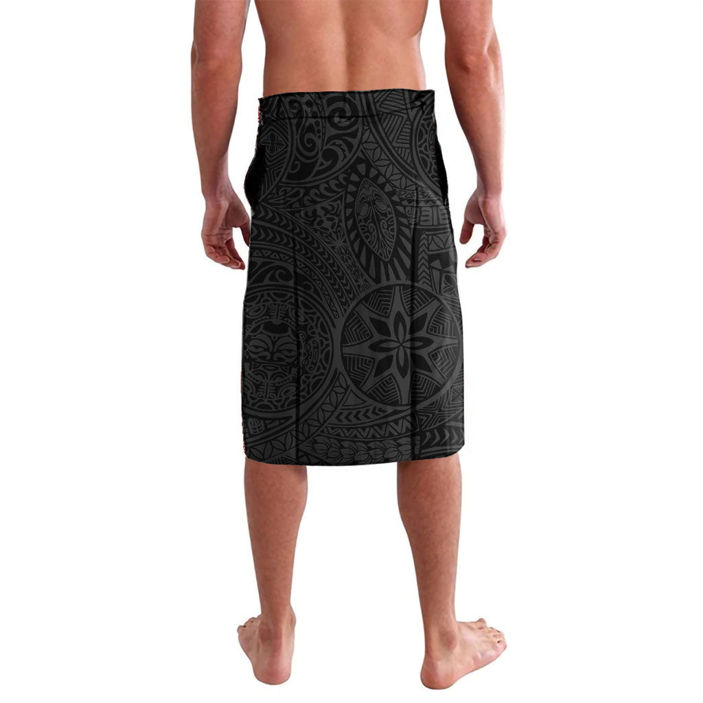 Hawaiian Turtle and Shark Lavalava Kakau Tribal with Polynesian Pattern Black Color LT03 - Polynesian Pride