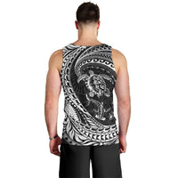 Hawaiian Turtle and Shark Men Tank Top Kakau Tribal with Polynesian Pattern Black Color LT03 - Polynesian Pride