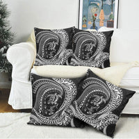 Hawaiian Turtle and Shark Pillow Cover Kakau Tribal with Polynesian Pattern Black Color LT03 - Polynesian Pride