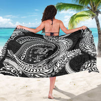Hawaiian Turtle and Shark Sarong Kakau Tribal with Polynesian Pattern Black Color LT03 - Polynesian Pride