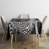 Hawaiian Turtle and Shark Tablecloth Kakau Tribal with Polynesian Pattern Black Color LT03 - Polynesian Pride