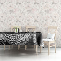 Hawaiian Turtle and Shark Tablecloth Kakau Tribal with Polynesian Pattern Black Color LT03 - Polynesian Pride