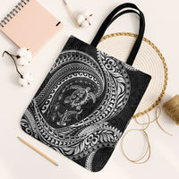 Hawaiian Turtle and Shark Tote Bag Kakau Tribal with Polynesian Pattern Black Color LT03 Black Strap One Size Black - Polynesian Pride
