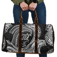 Hawaiian Turtle and Shark Travel Bag Kakau Tribal with Polynesian Pattern Black Color LT03 Black - Polynesian Pride