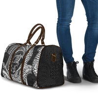 Hawaiian Turtle and Shark Travel Bag Kakau Tribal with Polynesian Pattern Black Color LT03 - Polynesian Pride
