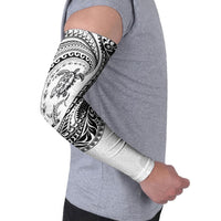 Hawaiian Turtle and Shark Arm Sleeves Kakau Tribal with Polynesian Pattern White Color LT03 - Polynesian Pride
