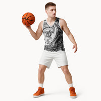 Hawaiian Turtle and Shark Basketball Jersey Kakau Tribal with Polynesian Pattern White Color LT03 - Polynesian Pride