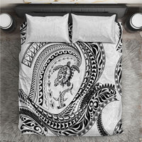 Hawaiian Turtle and Shark Bedding Set Kakau Tribal with Polynesian Pattern White Color LT03 White - Polynesian Pride