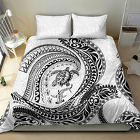 Hawaiian Turtle and Shark Bedding Set Kakau Tribal with Polynesian Pattern White Color LT03 - Polynesian Pride