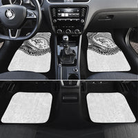 Hawaiian Turtle and Shark Car Mats Kakau Tribal with Polynesian Pattern White Color LT03 Set 4pcs White - Polynesian Pride