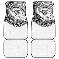 Hawaiian Turtle and Shark Car Mats Kakau Tribal with Polynesian Pattern White Color LT03 - Polynesian Pride