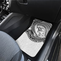 Hawaiian Turtle and Shark Car Mats Kakau Tribal with Polynesian Pattern White Color LT03 - Polynesian Pride
