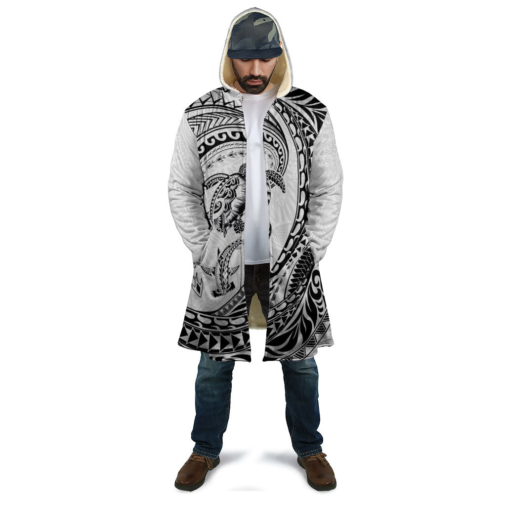Hawaiian Turtle and Shark Cloak Kakau Tribal with Polynesian Pattern White Color LT03 - Polynesian Pride