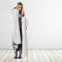 Hawaiian Turtle and Shark Hooded Blanket Kakau Tribal with Polynesian Pattern White Color LT03 - Polynesian Pride