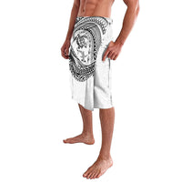 Hawaiian Turtle and Shark Lavalava Kakau Tribal with Polynesian Pattern White Color LT03 - Polynesian Pride