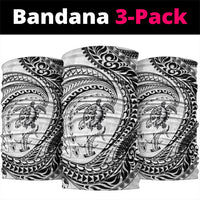Hawaiian Turtle and Shark Neck Gaiter Kakau Tribal with Polynesian Pattern White Color LT03 package One Size: 25*50cm White - Polynesian Pride