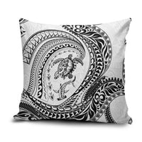Hawaiian Turtle and Shark Pillow Cover Kakau Tribal with Polynesian Pattern White Color LT03 White - Polynesian Pride