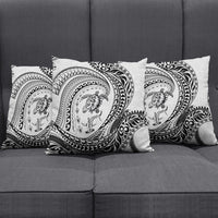Hawaiian Turtle and Shark Pillow Cover Kakau Tribal with Polynesian Pattern White Color LT03 - Polynesian Pride
