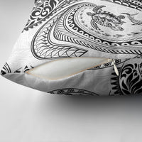 Hawaiian Turtle and Shark Pillow Cover Kakau Tribal with Polynesian Pattern White Color LT03 - Polynesian Pride