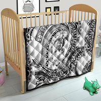 Hawaiian Turtle and Shark Quilt Kakau Tribal with Polynesian Pattern White Color LT03 - Polynesian Pride